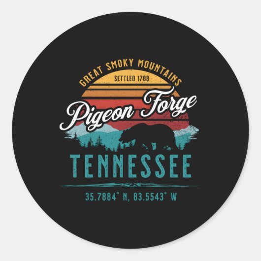 Pigeon Forge Tennessee Great Smoky Mountains Beer Ronde Sticker (Voorkant)
