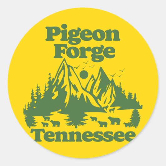 Pigeon Forge Tennessee Ronde Sticker (Voorkant)