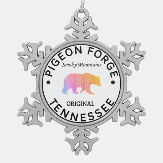 Pigeon Forge Tennessee Tin Sneeuwvlok Ornament (Voorkant)