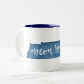 Pigeon Forge Tennessee Wood Grain Tweekleurige Koffiemok (Voorkant links)