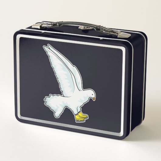 Pigeon Ice skating Ice schaatsen (Achterkant)