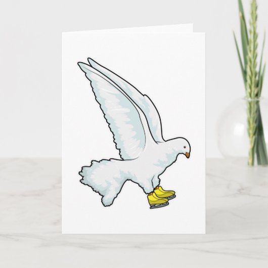 Pigeon Ice skating Ice schaatsen Kaart (Voorkant)