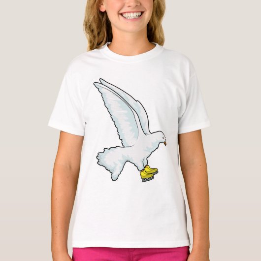 Pigeon Ice skating Ice schaatsen T-shirt (Voorkant)