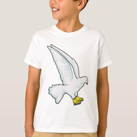 Pigeon Ice skating Ice schaatsen T-shirt (Voorkant)