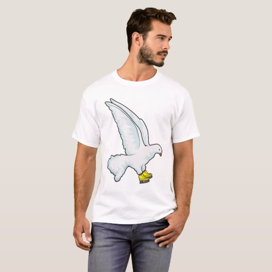 Pigeon Ice skating Ice schaatsen T-shirt (Voorkant volledig)