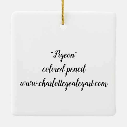 Pigeon II Bird Art Ornament (Achterkant)