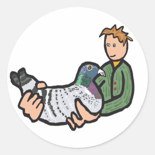 Pigeon Keeping Ronde Sticker (Voorkant)
