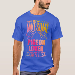 Pigeon Lover Design Funny Gift Design in Watercolo T-shirt