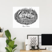 Pigeon Nest Babies Poster (Thuiskantoor)