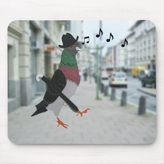 Pigeon Over Town Funny Muismat (Voorkant)