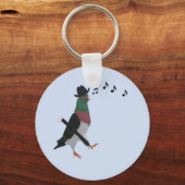 Pigeon Over Town Funny Sleutelhanger (Voorkant)