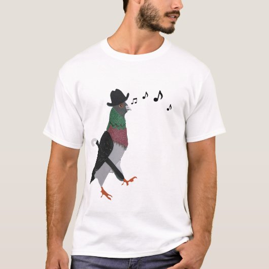 Pigeon Over Town Funny T-shirt (Voorkant)