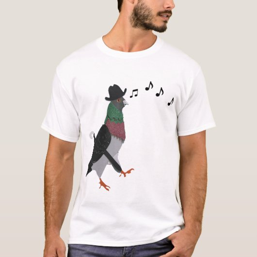 Pigeon Over Town Funny T-shirt (Voorkant)