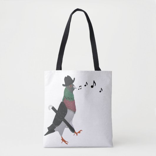 Pigeon Over Town Funny Tote Bag (Voorkant)