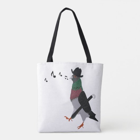 Pigeon Over Town Funny Tote Bag (Achterkant)