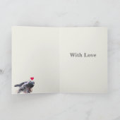 Pigeon pair en Flowers bewerkbare Valentijnse kaar Kaart (Binnen)