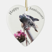 Pigeon pair en Flowers Keramisch Ornament (Rechts)