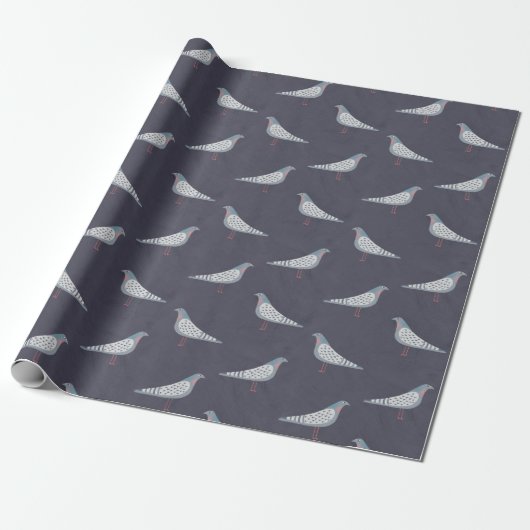 Pigeon Pattern Cadeaupapier (Uitgerold)