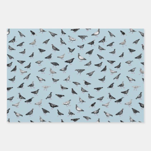 Pigeon Pattern Inpakpapier Vel (Voorkant 2)
