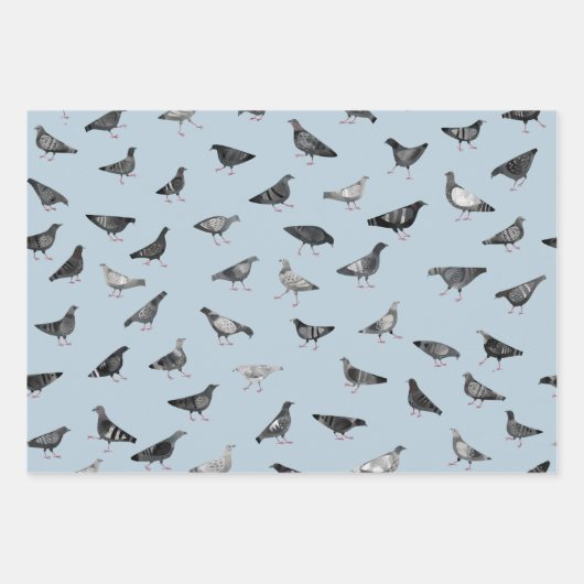 Pigeon Pattern Inpakpapier Vel (Voorkant)