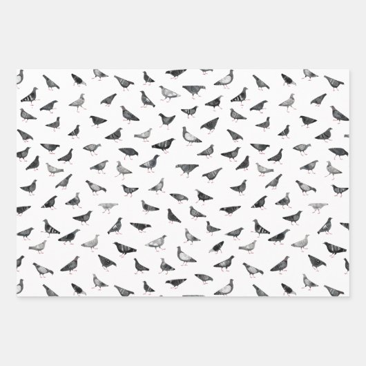 Pigeon Pattern Inpakpapier Vel (Voorkant 2)