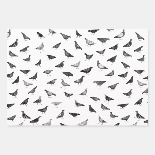 Pigeon Pattern Inpakpapier Vel (Voorkant)