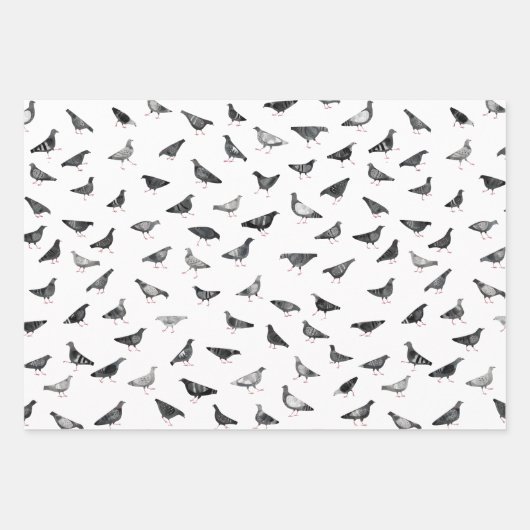 Pigeon Pattern Inpakpapier Vel (Voorkant 2)