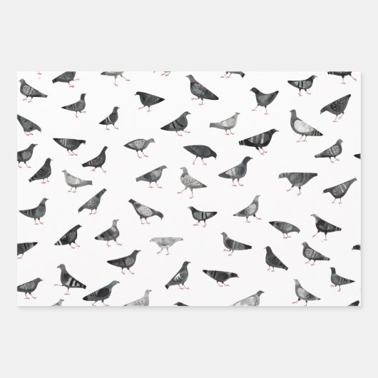 Pigeon Pattern Inpakpapier Vel (Voorkant)