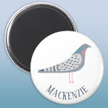 Pigeon Personalized Magneet<br><div class="desc">A fun pigeon. Perfect for bird fanciers,  pigeon racers or anyone else who loves these characterful creatures.  Original art by Nic Squirrell.  Change the name to customize.</div>
