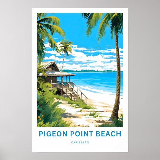 Pigeon Point Beach Caribbean Travel Print (Voorkant)