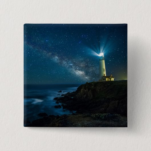 Pigeon Point Light Station, Ca Vierkante Button 5,1 Cm (Voorkant)