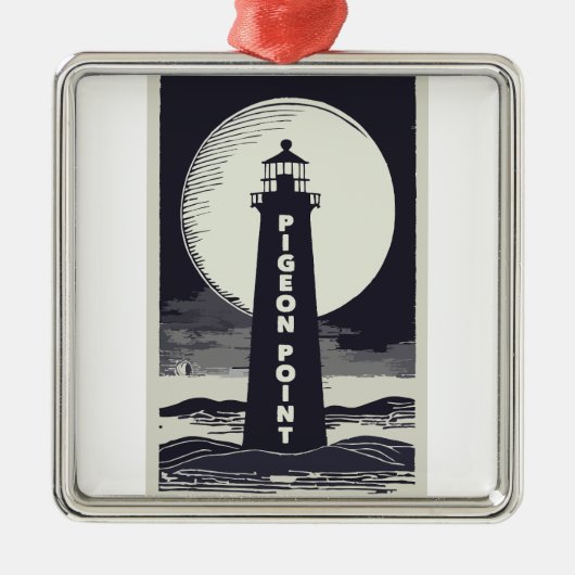 Pigeon Point Lighthouse California Moon Metalen Ornament (Voorkant)
