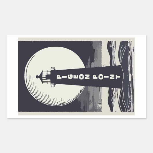 Pigeon Point Lighthouse California Moon Rechthoekige Sticker (Voorkant)