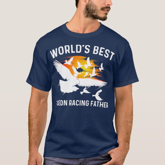Pigeon Racing Gift for Dad Mannen Homoing Pigeon T-shirt (Voorkant)