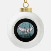 Pigeon Retro Keramische Bal Ornament (Voorkant)