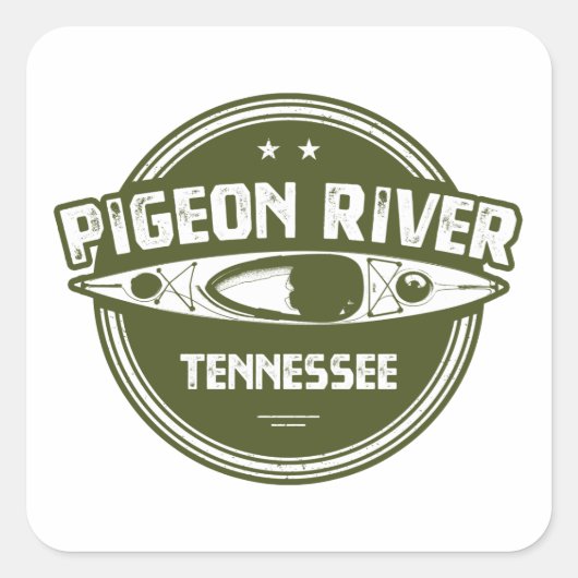 Pigeon River, Tennessee Vierkante Sticker (Voorkant)