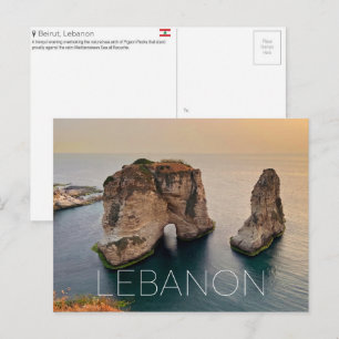 Pigeon Rock, Beiroet, Libanon Reisbriefkaart Briefkaart