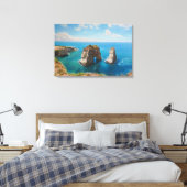 Pigeon Rocks, Beiroet – Kustsereniteit Canvas Afdruk (Insitu (Slaapkamer))