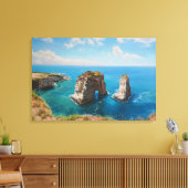 Pigeon Rocks, Beiroet – Kustsereniteit Canvas Afdruk (Insitu (Woonkamer))