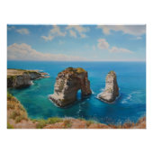 Pigeon Rocks, Beiroet – Kustsereniteit Perfect Poster (Voorkant)