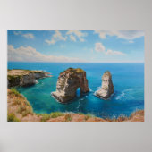Pigeon Rocks, Beiroet – Kustsereniteit Poster (Voorkant)