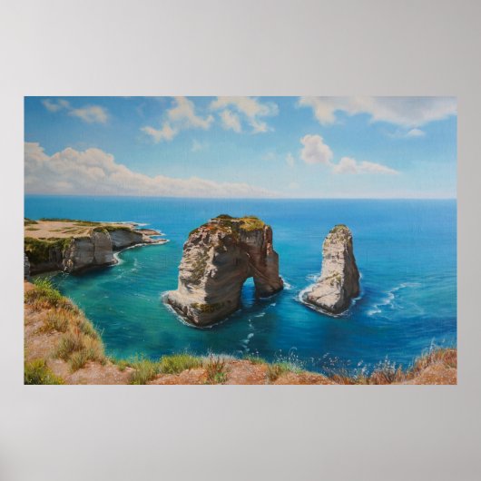 Pigeon Rocks, Beiroet – Kustsereniteit Poster (Voorkant)