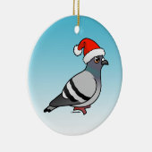 Pigeon Santa Claus kerstmis Keramisch Ornament (Rechts)