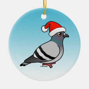 Pigeon Santa Claus kerstmis Keramisch Ornament