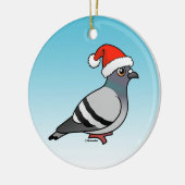 Pigeon Santa Claus kerstmis Keramisch Ornament (Links)