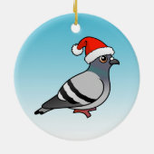 Pigeon Santa Claus kerstmis Keramisch Ornament (Achterkant)