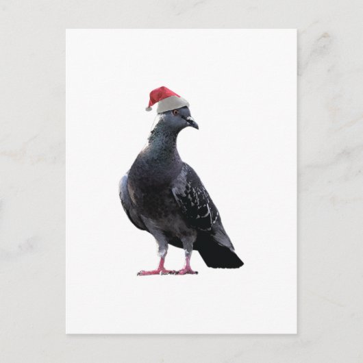 Pigeon Santa Hat Feestdagenkaart (Voorkant)