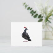 Pigeon Santa Hat Feestdagenkaart (Staand voorkant)