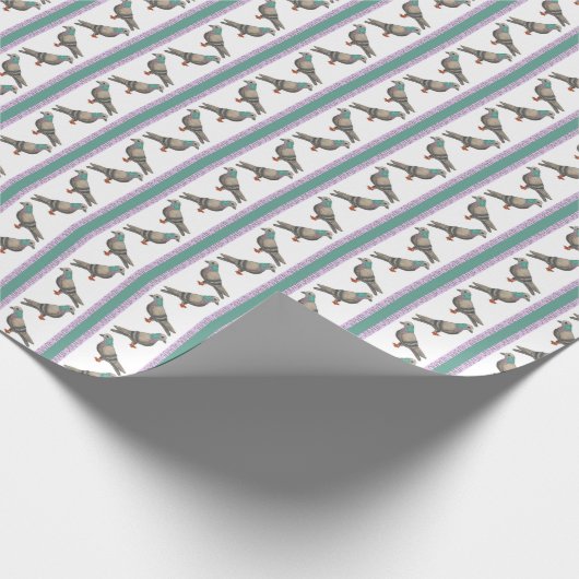 Pigeon Stripe Cadeaupapier (Hoek)