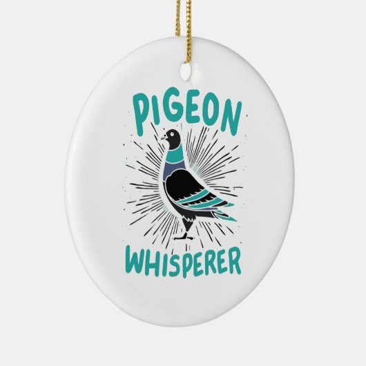 Pigeon Whisperer Keramisch Ornament (Rechts)